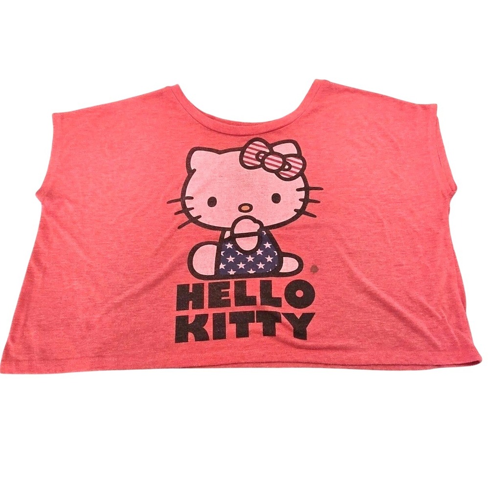 Hello Kitty By‎ Sanrio Oversized Cropped Boxy Shirt SZ XL